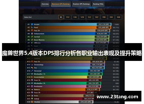 魔兽世界5.4版本DPS排行分析各职业输出表现及提升策略